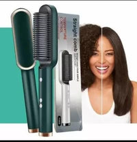 Hair Straightener brush for Women & Men, Hair Styler, Straightener Machine Brush/PTC Heating Electric Straightener with 5 Temperature Control (Multi colour)